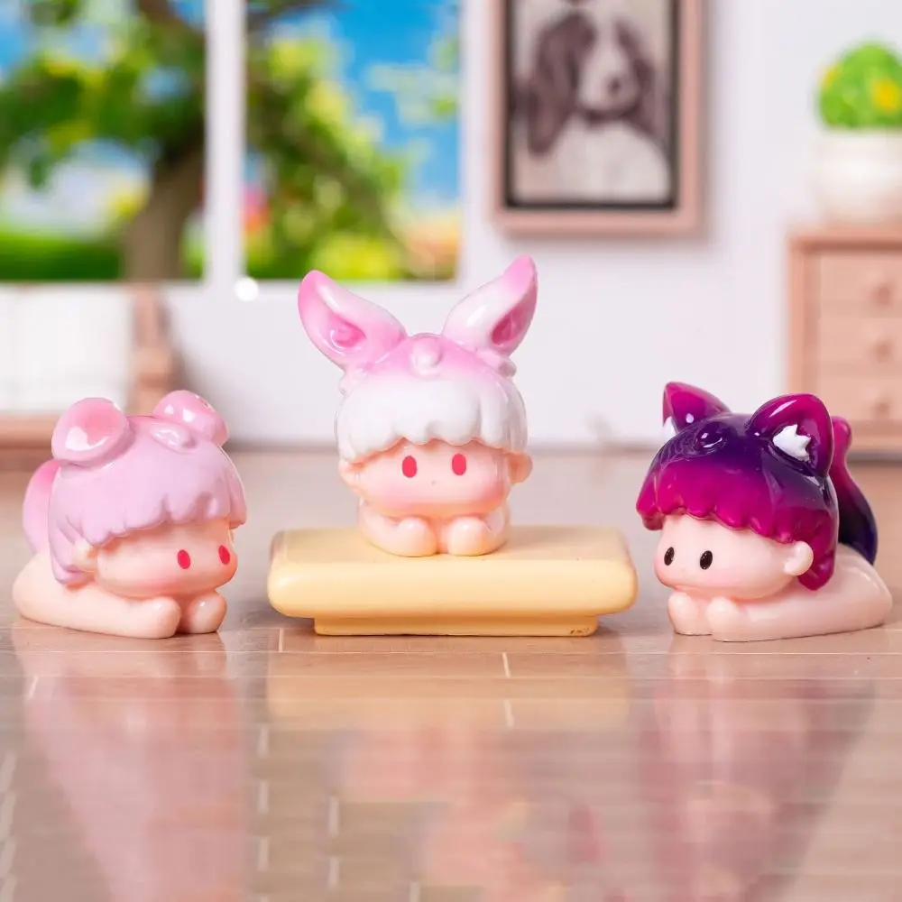 DIY Craft Resin Animal Model Cartoon Style Miniature Miniature Animal Figurine Resin Material Modern Design Mini Animal Model