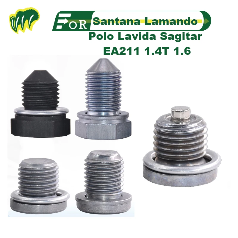 

2 PIECE For Santana Lamando Polo Lavida Sagitar EA211 1.4T 1.6 Engine Oil Drain Plug Sump Drain Nut Oil Drain Bolt