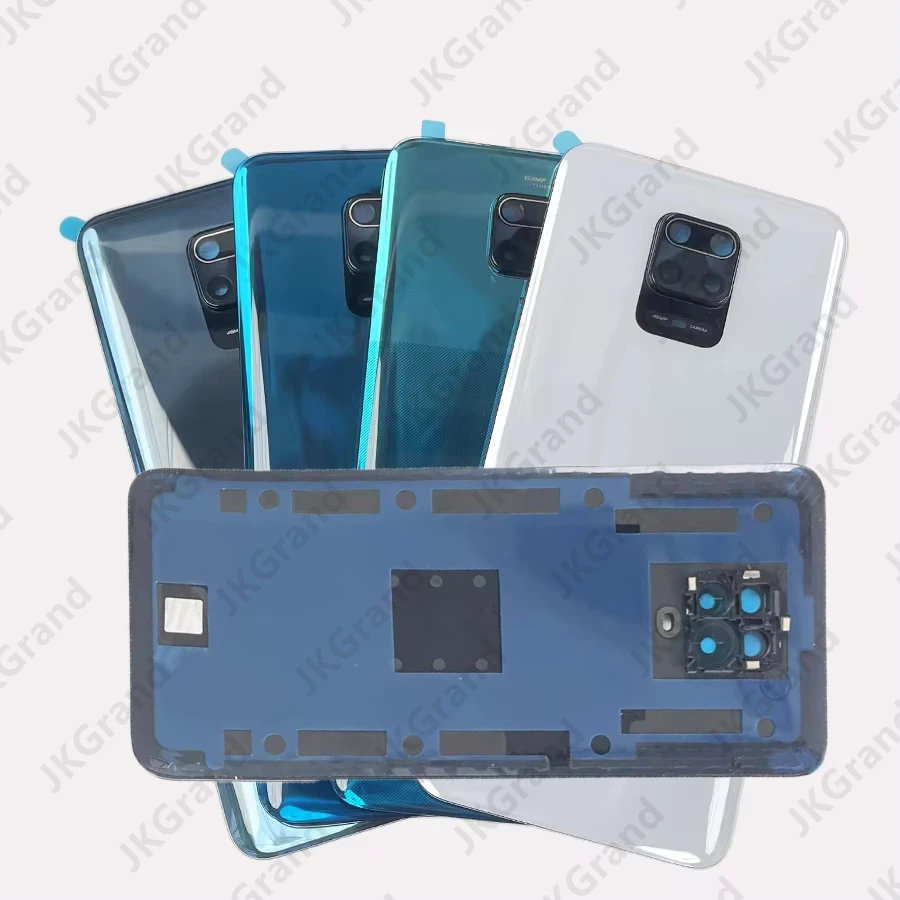 

For Xiaomi Redmi Note 9S Pro Max Back Glass Panel Repair parts Battery Cover rear Door Housing Bezel With Camera Lens+Adhesive