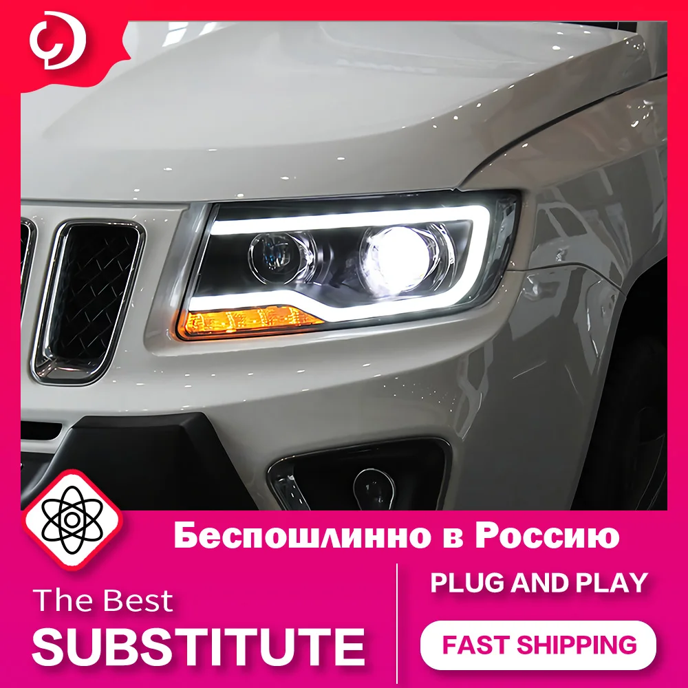 

AKD автостайлинг фары для Jeep Compass 2011-2016 Grand Cherokee светодиодная фара DRL светодиодная проекционная линза автомобильные аксессуары