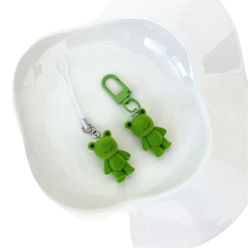 

2024 New Design 1 Piece Cute Plush Frog Mobile Phone Charm Lovely Animal Keychains Lanyard Cellphone Strap Decoration Accessory
