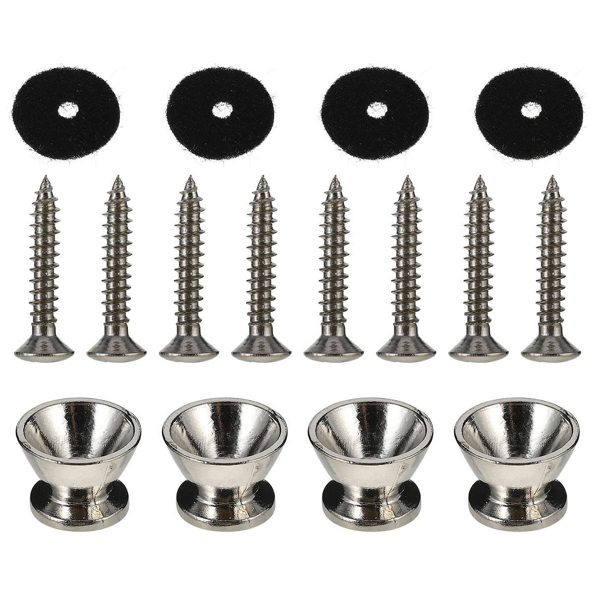

24pcs Guitar Buckle Belt Fixator Screw Bolt Non-slip Tail Nail Guitar Belt Buckle Metal Foam Durable Firm Accessories