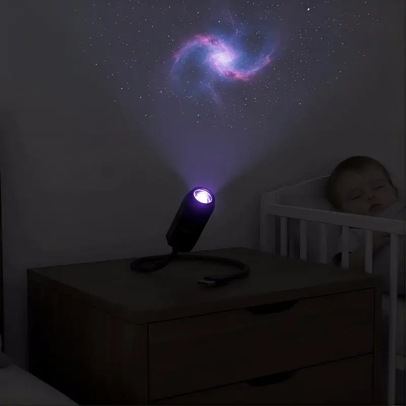 360 Rotating Starry Sky Night Light USB Moon Earth Ceiling Projector Lamp for Home Bedroom Kids Nursery Soothing Atmosphere