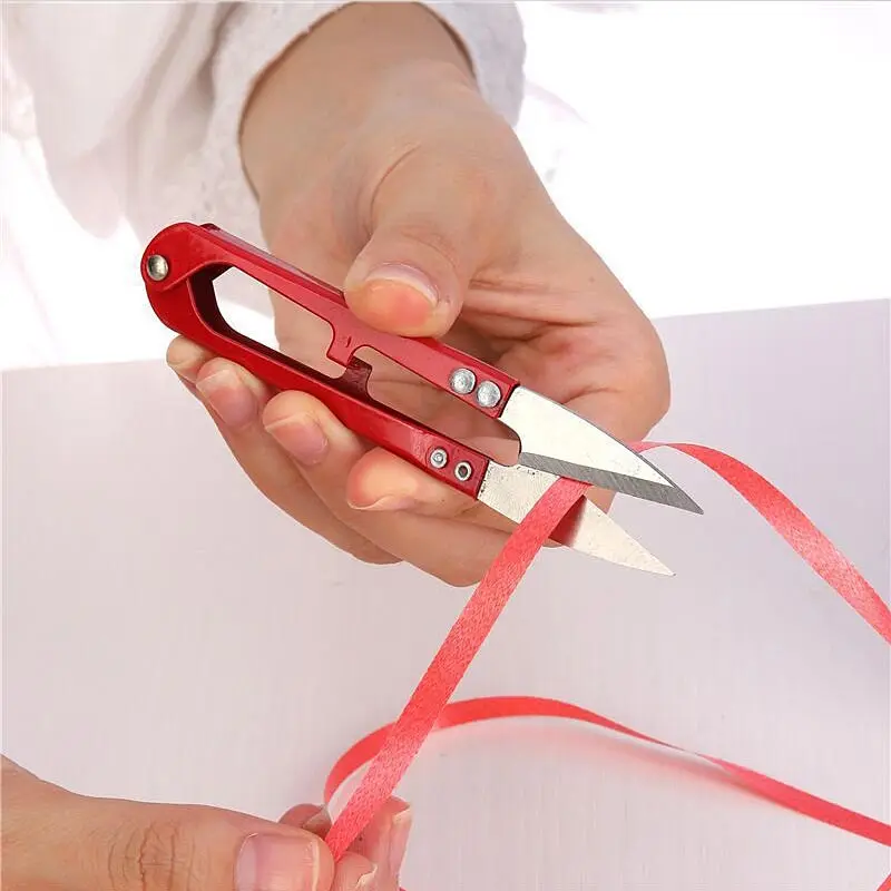 1Pcs 2017 Multicolor Trimming Sewing Scissors Nippers U Shape Clippers Yarn Stainless Steel Embroidery craft Scissors Tailor