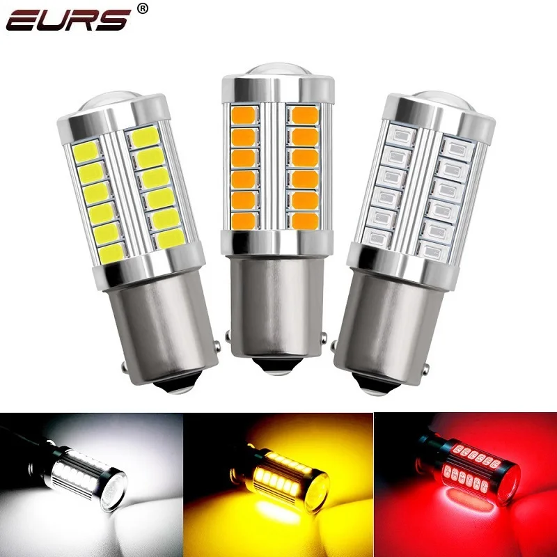 

1PCS PY21W P21/5W 1156 BA15S 1157 BAY15D 7440 T20 For Car LED Bulbs Turn Signal Light 12V 33SMD White Brake Reverse Parking Lamp