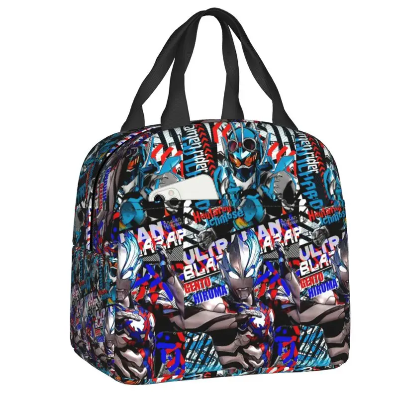

Custom Ultramanes Anime Insulated Lunch Tote Bag for Women Resuable Thermal Cooler Bento Box Outdoor Camping Travel