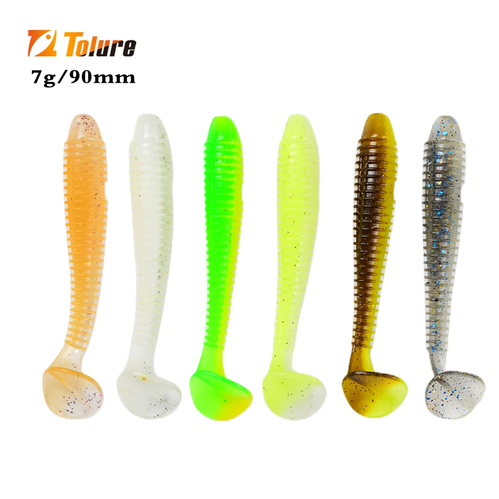 TOLU Señuelo Suave T-Tail de Silicona – Colores Variados para Pesca