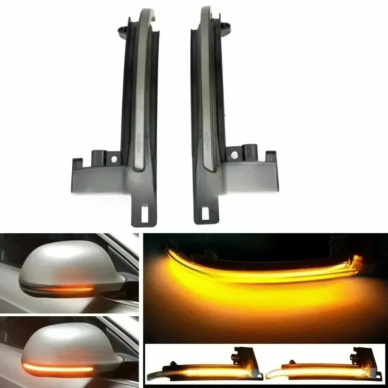 

2Pcs Dynamic Amber LED Rearview Mirror Turn Signal - Flowing Light Compatible With A3 A4 A5 S5 B8 Wing Mirror Accessory