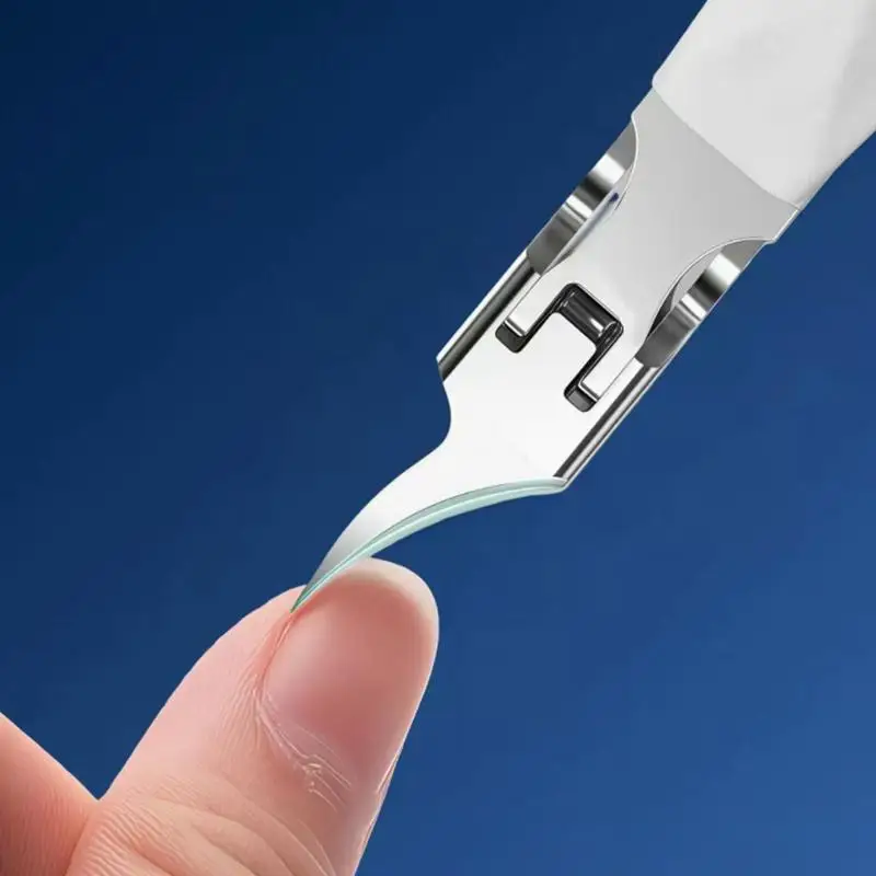 Super Slanted Pointed Thick Nail Clippers with Fine Blades Anti Splash for Home Salon Travel Manicure and Pedicure Use