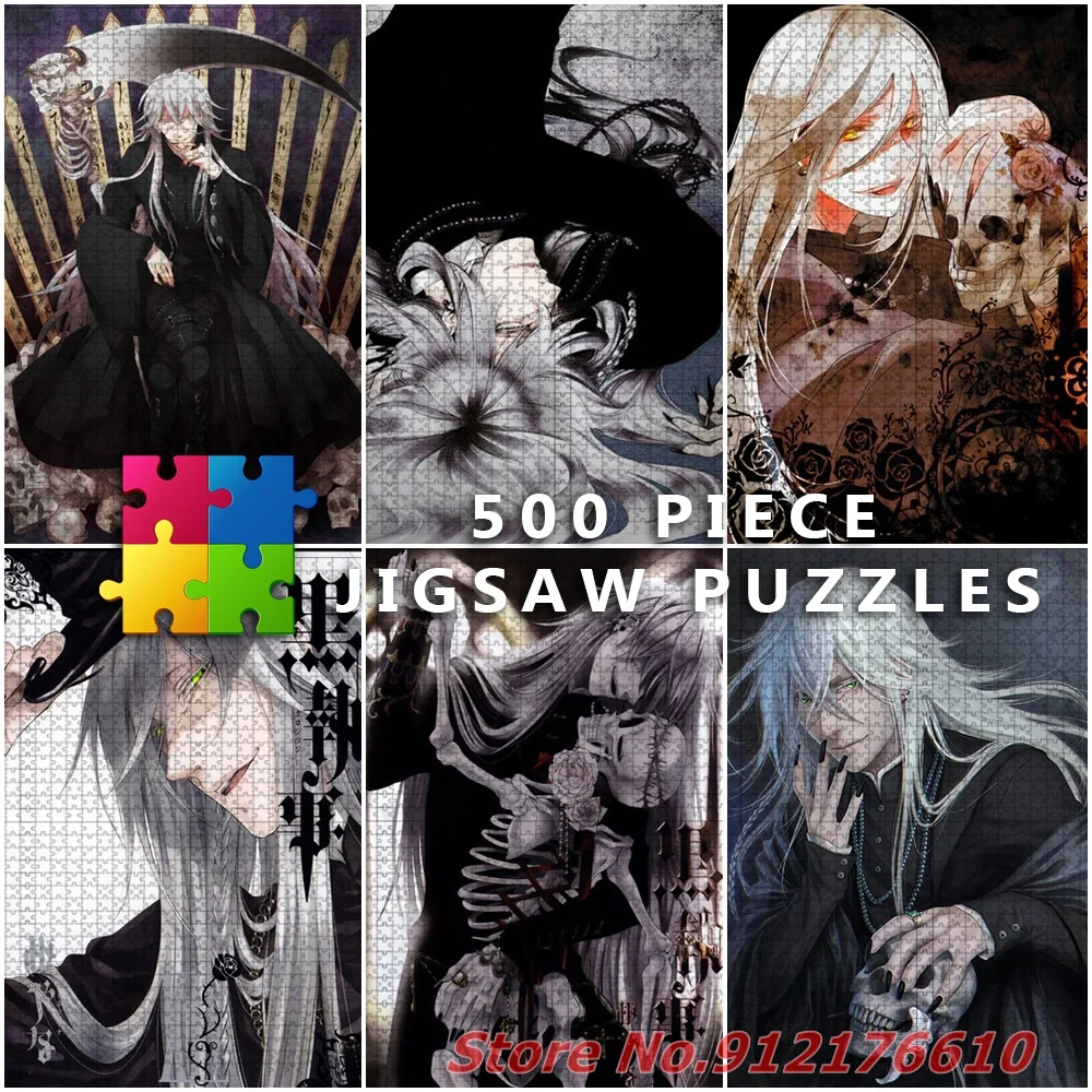 

Undertaker Anime 500 Piece Jigsaw Puzzles Black Butler Cartoon Diy Creative Decompress Educational Puzzles Toys for Kids Gifts