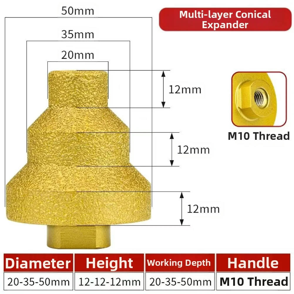 2 Piece 20-35-50mm Stepped Drill Bit Set Alloy Hole Opener For Glass Granite For Tile Concrete Drilling And Enlarging Tool