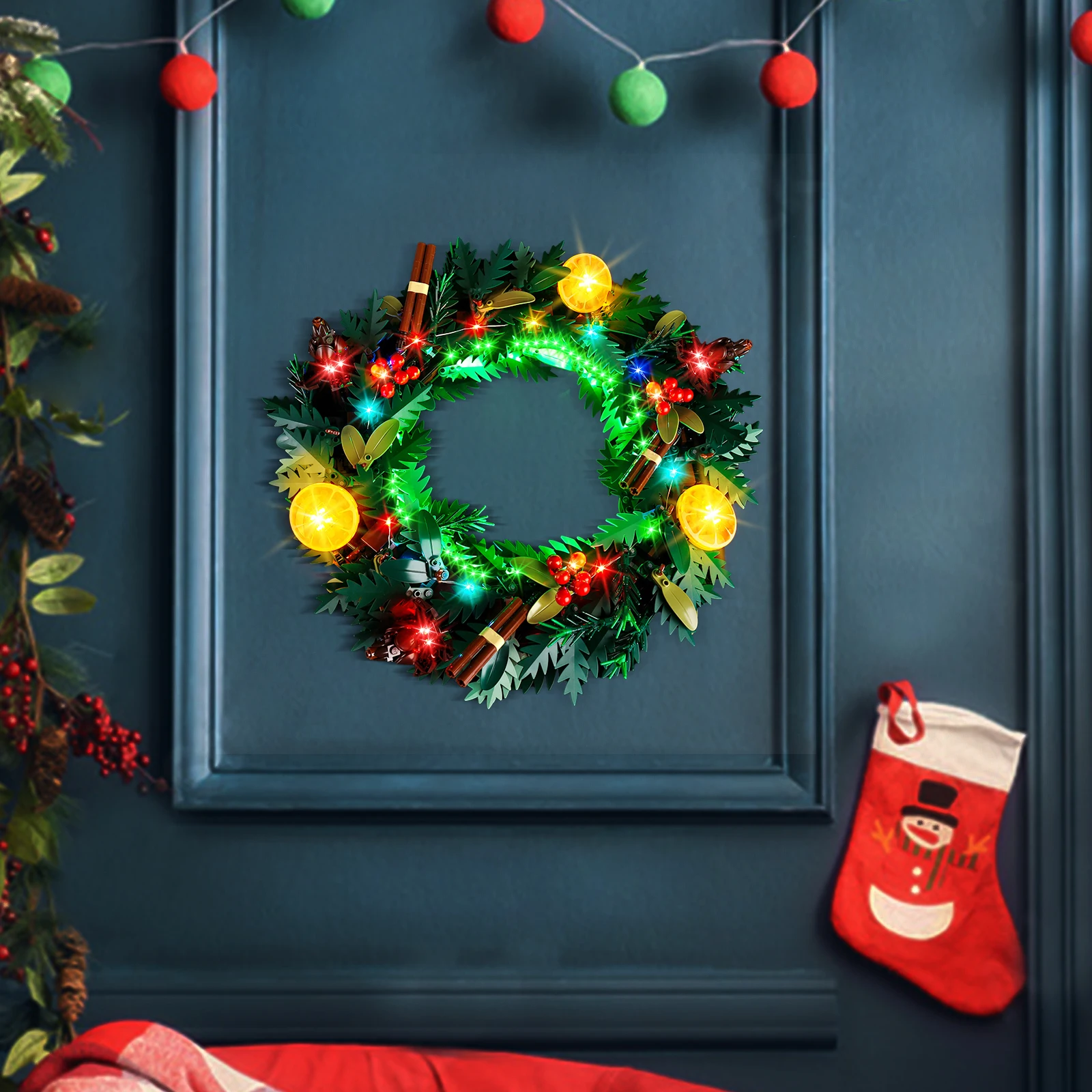 No Model LED Lighting Set Suitable for LEGO Wreath 10340 Building Blocks