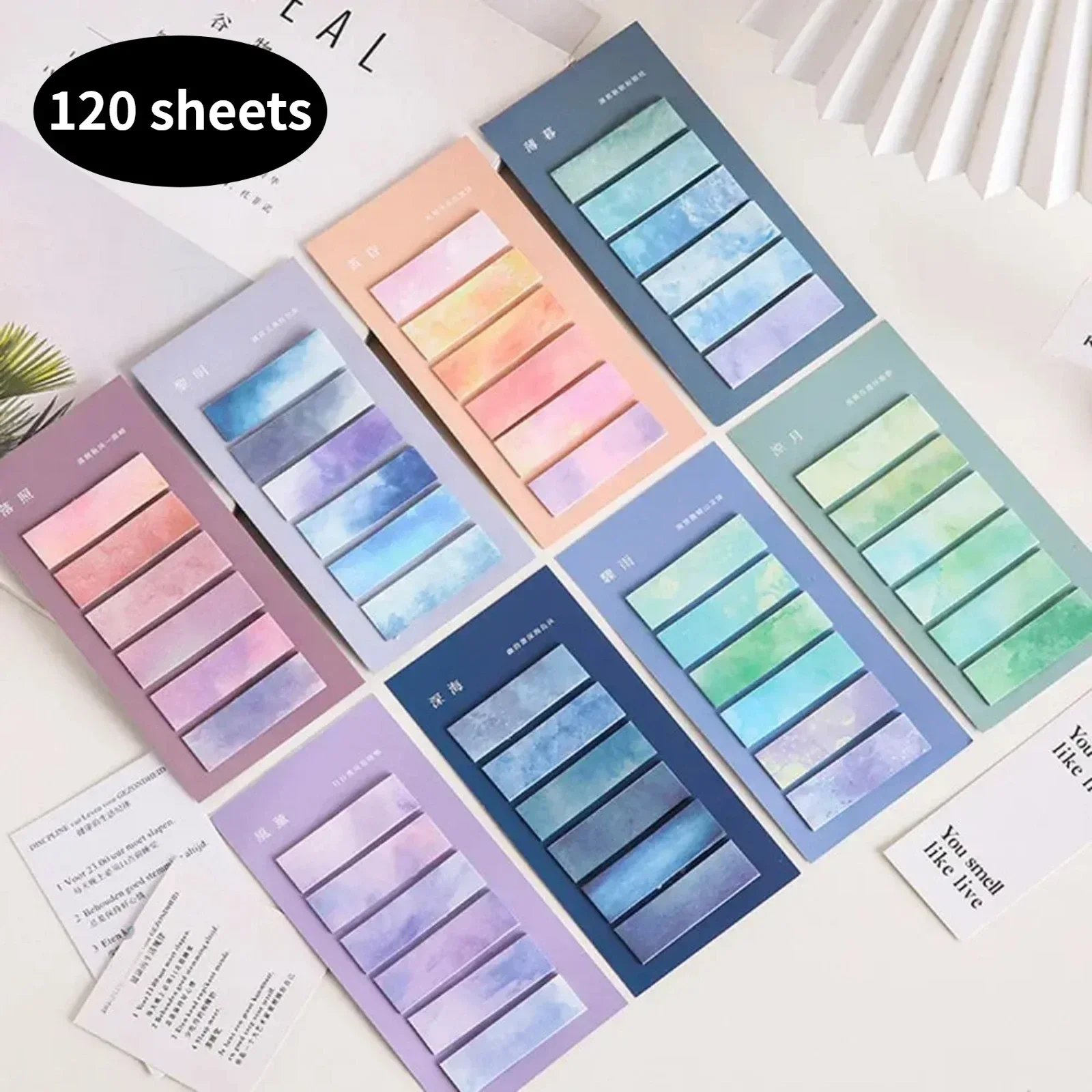 

120Pc Index Tabs Self Adhesive Page Markers Transparent Waterproof Sticky Notes Classify Files Flags Posted It Planner Stickers