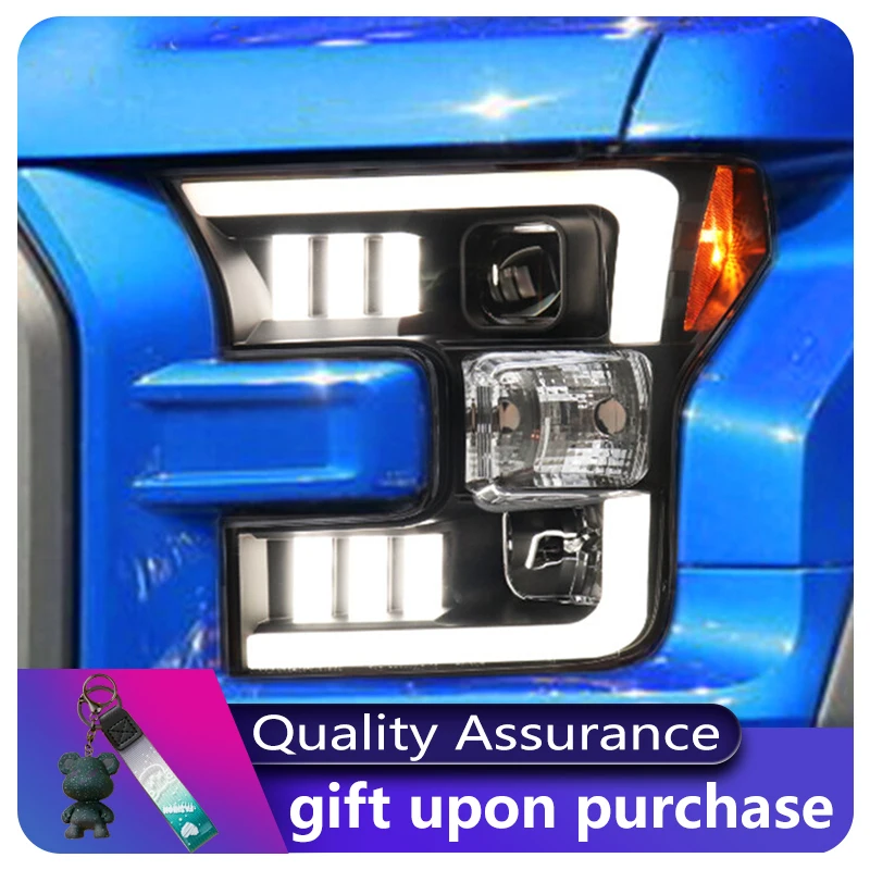 Car Headlight Styling FOR Ford Raptor F150 F-150 2015-2017 Front Light DRL Upgrade LED HID Projector Lens Auto Tools Accessories