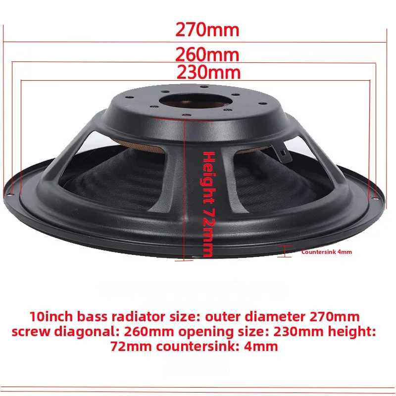 MW Audio 1 stks 8 10 12 15 Inch Fake Speaker Bass Passieve Radiator Omkerende Ijzeren Wastafel Houder Rubberen Rand
