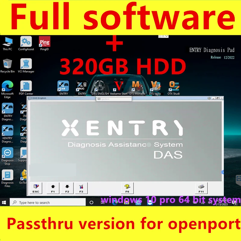 2023.09 Xentry DAS Diagnosesoftware für Mercedes Benz MB STAR SD C4/C5/C6/OpenPort 2.0 Xentry Vollständige Softwareinstallation in SSD