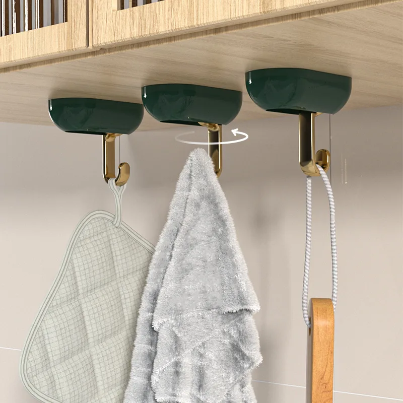 Luxury Storage Rack Multi-Purpose Hooks Wall Mount Spoon Hanger 360 Degrees Rotatable Hanging Organizer for Kitchen Bedroom