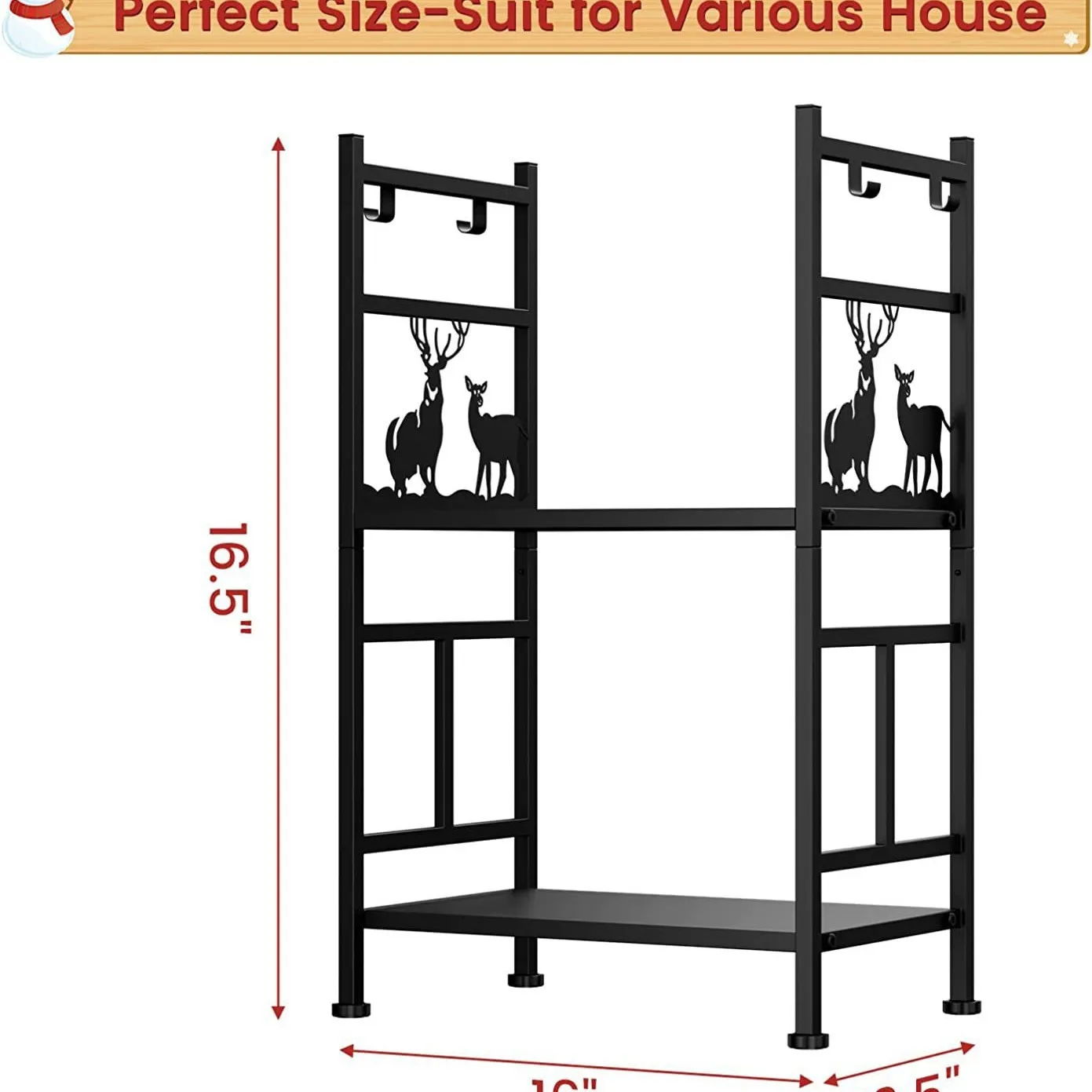 

Factory custom wrought iron Cross-border metal double-layer firewood placement, finishing and storage American