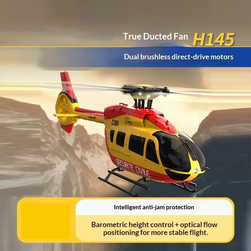 

Радиоуправляемый вертолет C190 H145 с реальными импеллерами, двумя бесщеточными двигателями, оптическим позиционированием, удержанием высоты, масштабная электрическая модель для спасательных операций