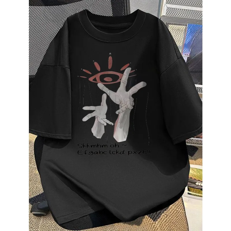 مطبوعة قصيرة الأكمام الهامستر رفع الأثقال نمط تي شيرت القطن تيشيرت صيفي الرجال والنساء موضة الاتجاه فضفاض