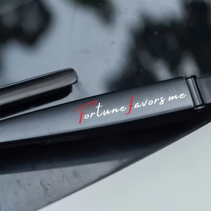 

1 Set "Luck Favors Me" Car Wiper Sticker, Matte Vinyl Decal for Body Scratch Cover & Decoration