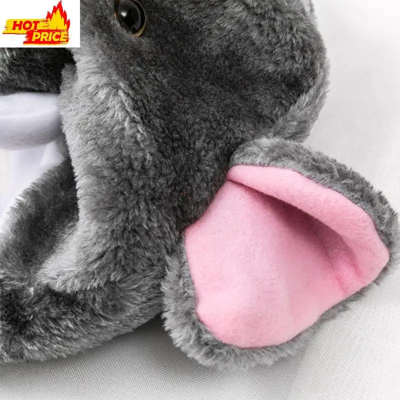 قبعة على شكل فيل من القطيفة، قبعة كريتر للجنسين، قبعة حرارية دافئة من القطيفة، مقاومة للبرد للبالغين والأطفال، مناسبة للوالدين