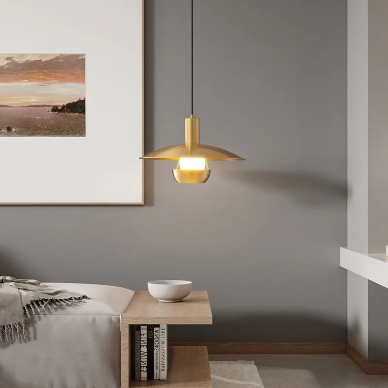 SANDYHA جميع النحاس الحديثة الحد الأدنى قلادة أضواء LED مصابيح لغرفة المعيشة مطعم الديكور تركيبات شيك ديكور المنزل