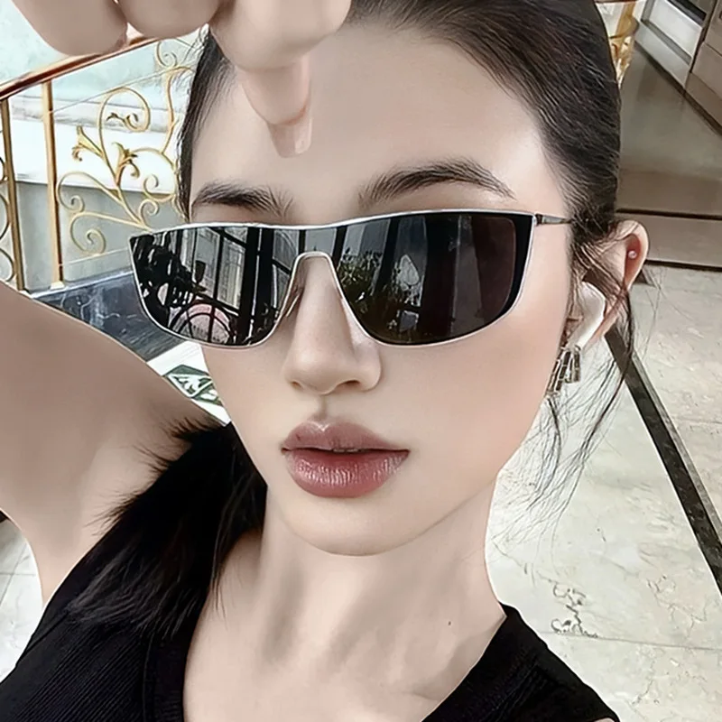 

New Square Sunglasses For Men And Women Metal Frame Sunglasses Integrated Goggles Retro Luxury Outdoor Glasses UV Resistant