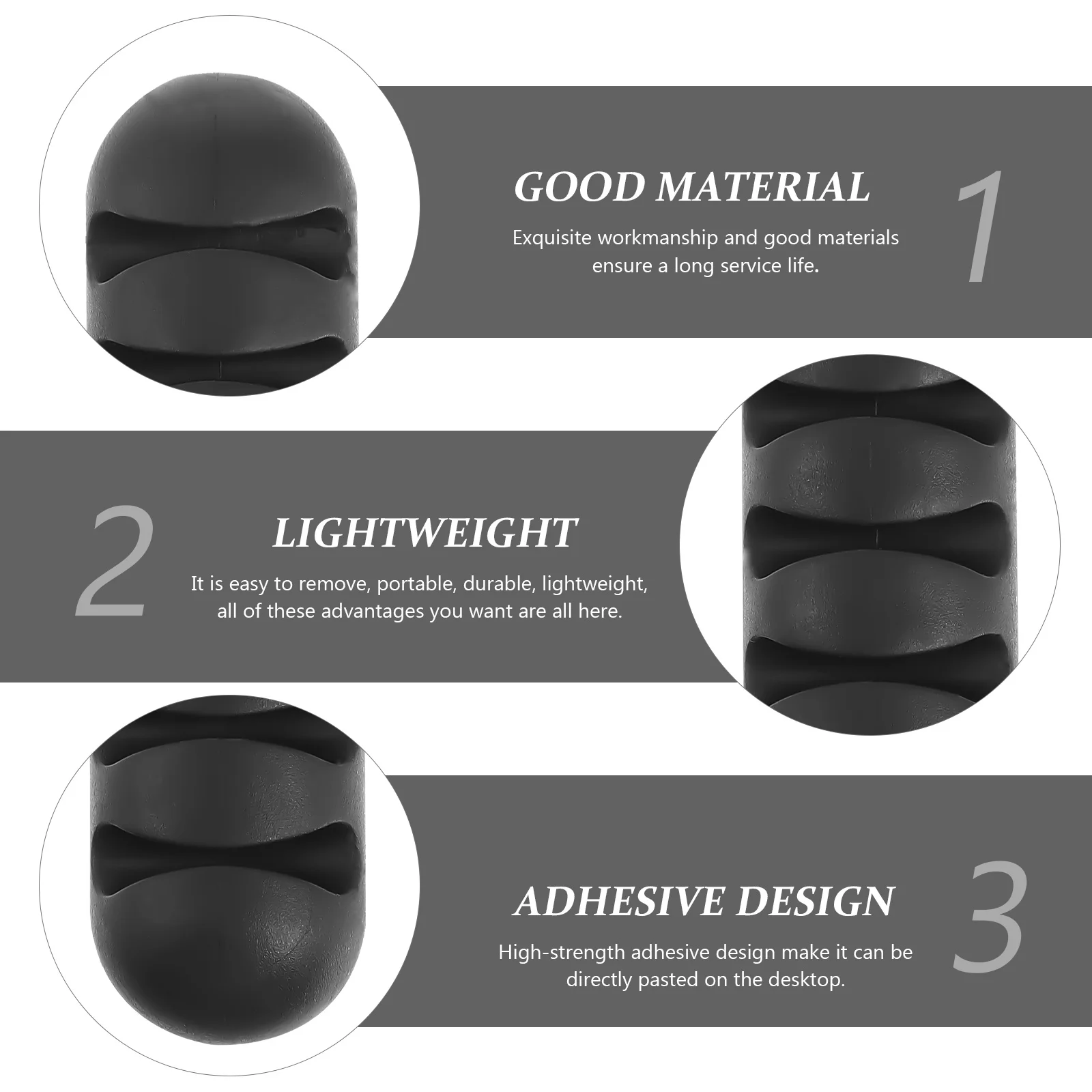 4Pcs Adhesive Cable Holders Durable Wire Organizers Portable Cord Management Desktop Office Home Cable Organizer