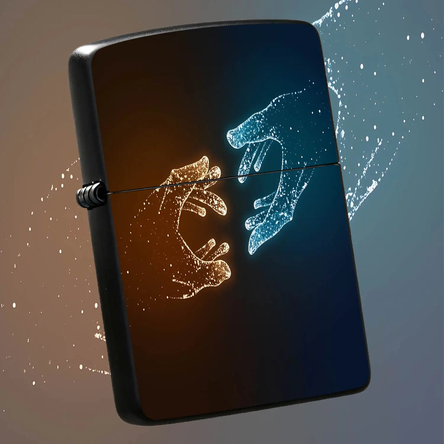 Creative Particle Hand In Hand Pattern Portable Lighter, Artistic Aesthetic Design Ignition Tool, Universal Multi-Scene Usable, Exquisite Unique Gift For Partner Friends, Stylish Delicate Daily Carry Practical Accessory A Humorous And Inter