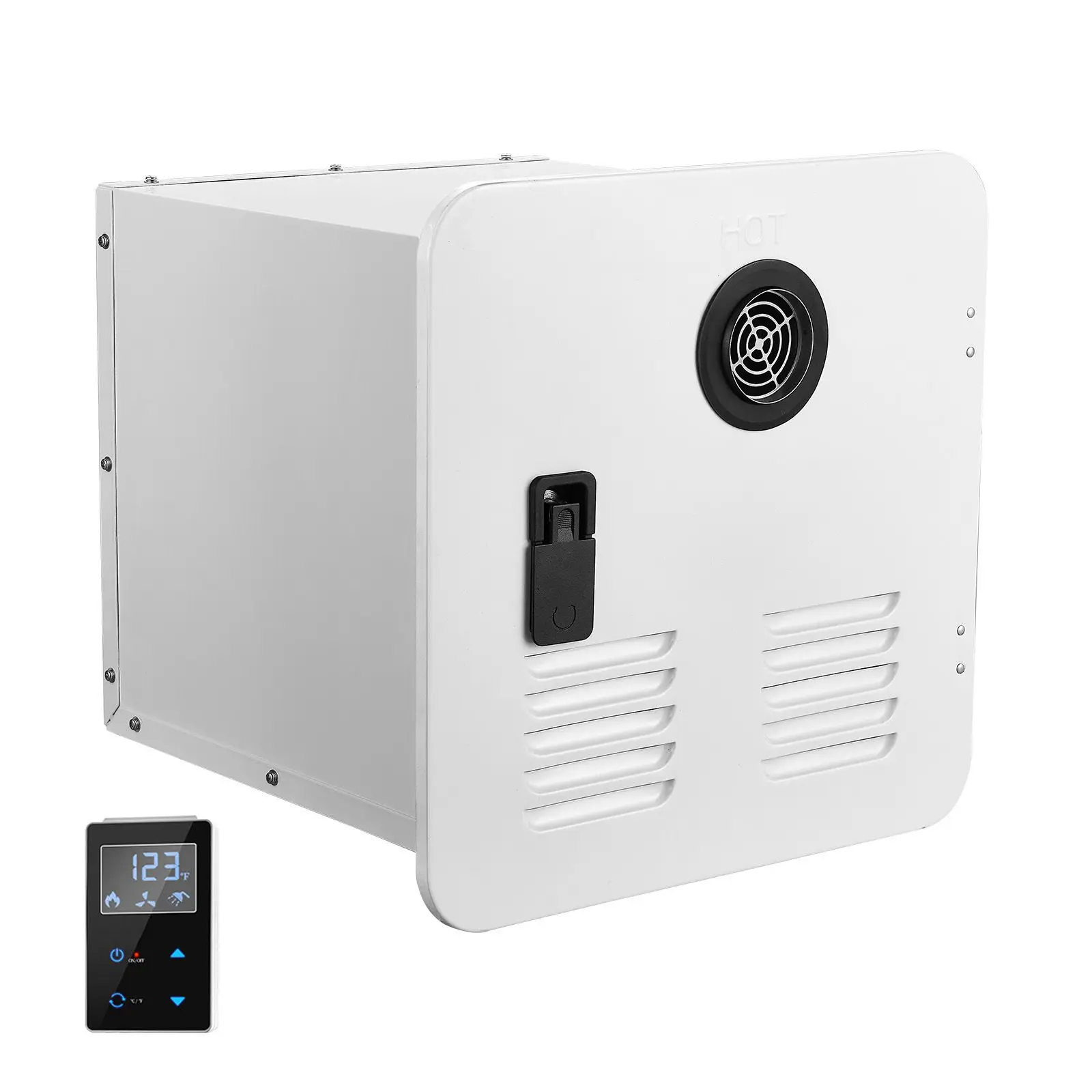 Optimized Comfort RV Tankless Water Heater with 65000BTU 15 X 15 Inches White Door Instant Shower and Remote Controller