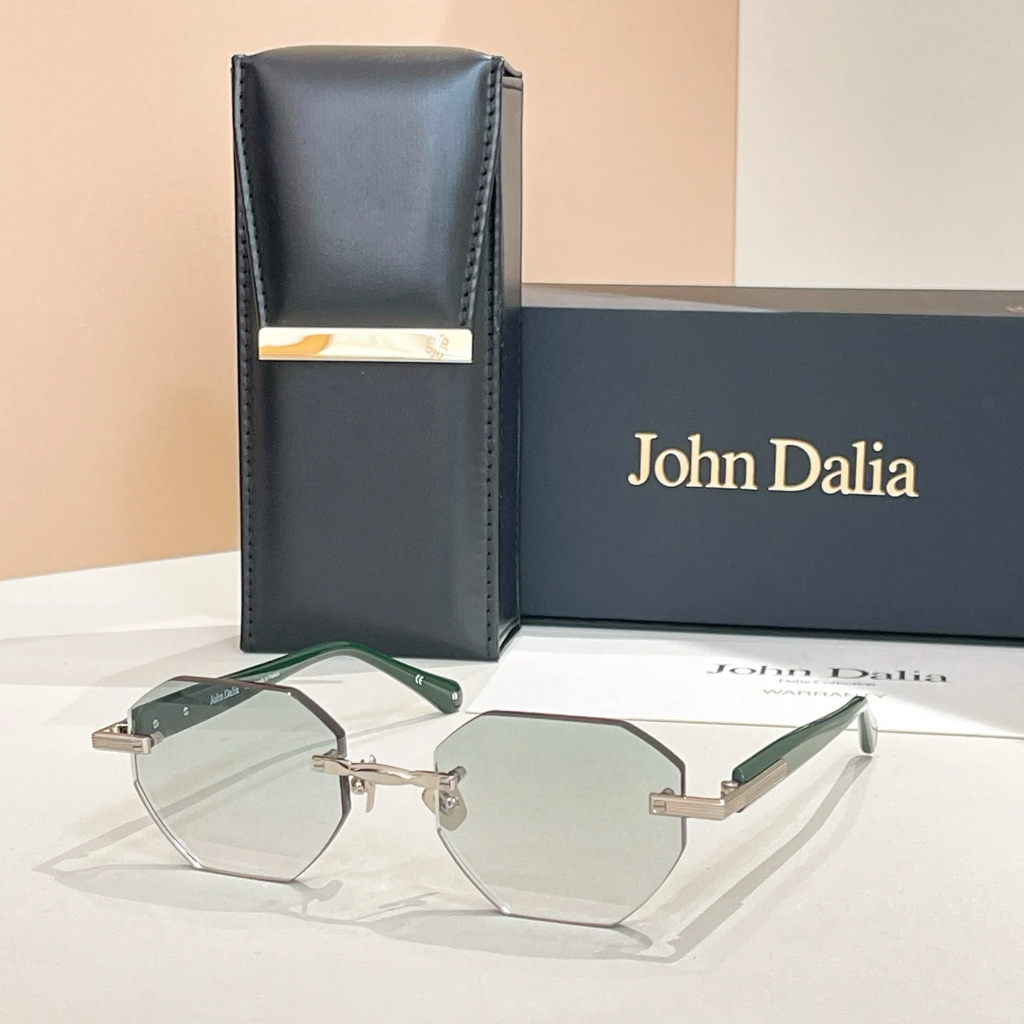 

Original For JOHN DALIA JD TIMOTHY Green Acetate Frame Square Men Sunglasses Boundless Business Polarized Women Couple Eyewear