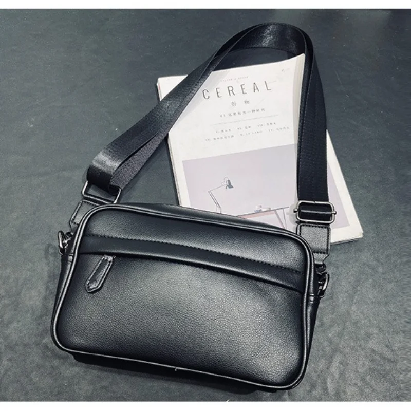 

Luxury Men's Crossbody Bag Fashion Rectangle Shoulder Bag for Men Soft Leather Crossbody Bag Male Handbags Sling Messenger Bags
