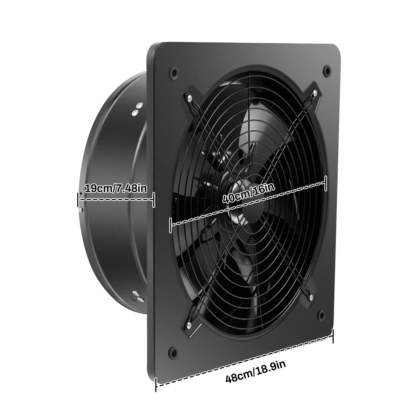 BYMAOCAR Industrial Axial Flow Fan Exhaust Fan Ventilator Extractor,16 inch Explosion Proof Fan,2800r/min opening exhaust fan