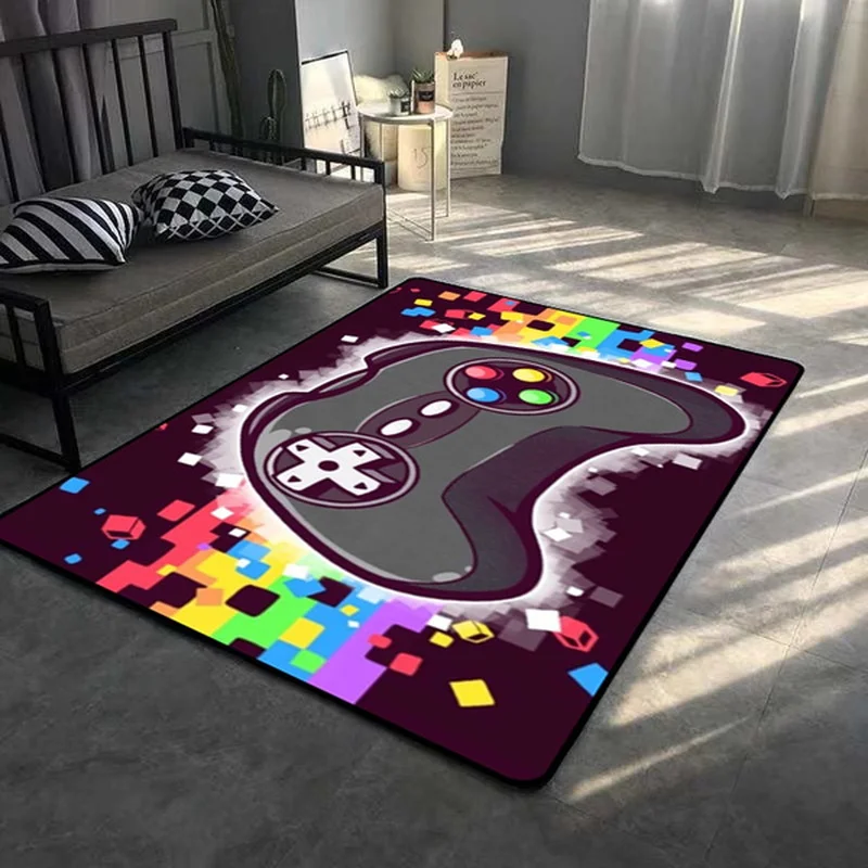 Gamer Controller Area Rug Anti-Slip Floor Mat Door  Home Running  Bedroom Indoor Outdoor Kids Play  Alfombra