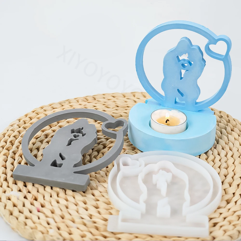 Pregnancy Couple Candlestick Silicone Mold Homemade Aromatherapy Plaster Candle Holder Mould Mother\'s Day Craft Gift Resin Molds