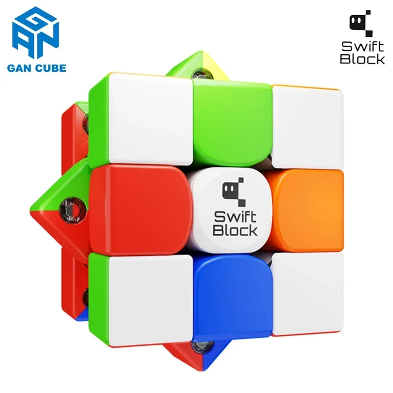 

GAN 355 S Swift Block 3x3 Magnetic Magic Speed Cube Gan 355S Stickerless Professional Fidget Toys Gan 355 S Cubo Magico Puzzle