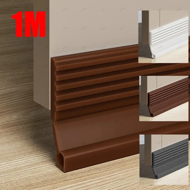 Door Bottom Sealing Strip 1M Windproof Dust Stopper Guard Rain Weatherstrip Noise Reduction Insulator Sealer Home Hardware