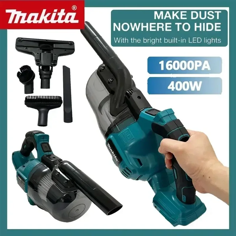 Makita Cordless Electric Vacuum Cleaner LED Equipped Portable Cleaning Device Compatible with 18V Battery for Multiple Occasions