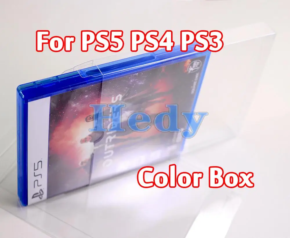PET 투명 플라스틱 투명 박스, 소니 플레이스테이션 5 PS5 색상 카드 디스플레이 보관 케이스, PS3 PS4 보호, 1PC
