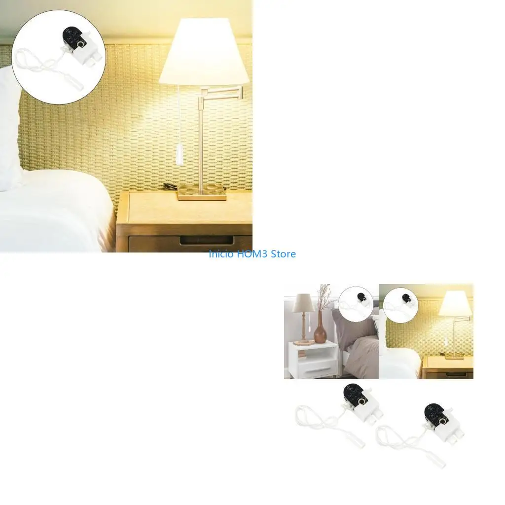 A5YD 2pcs Pull Cord Switches Smooth Pull Chain Switches 250V for Ceiling & Lamps
