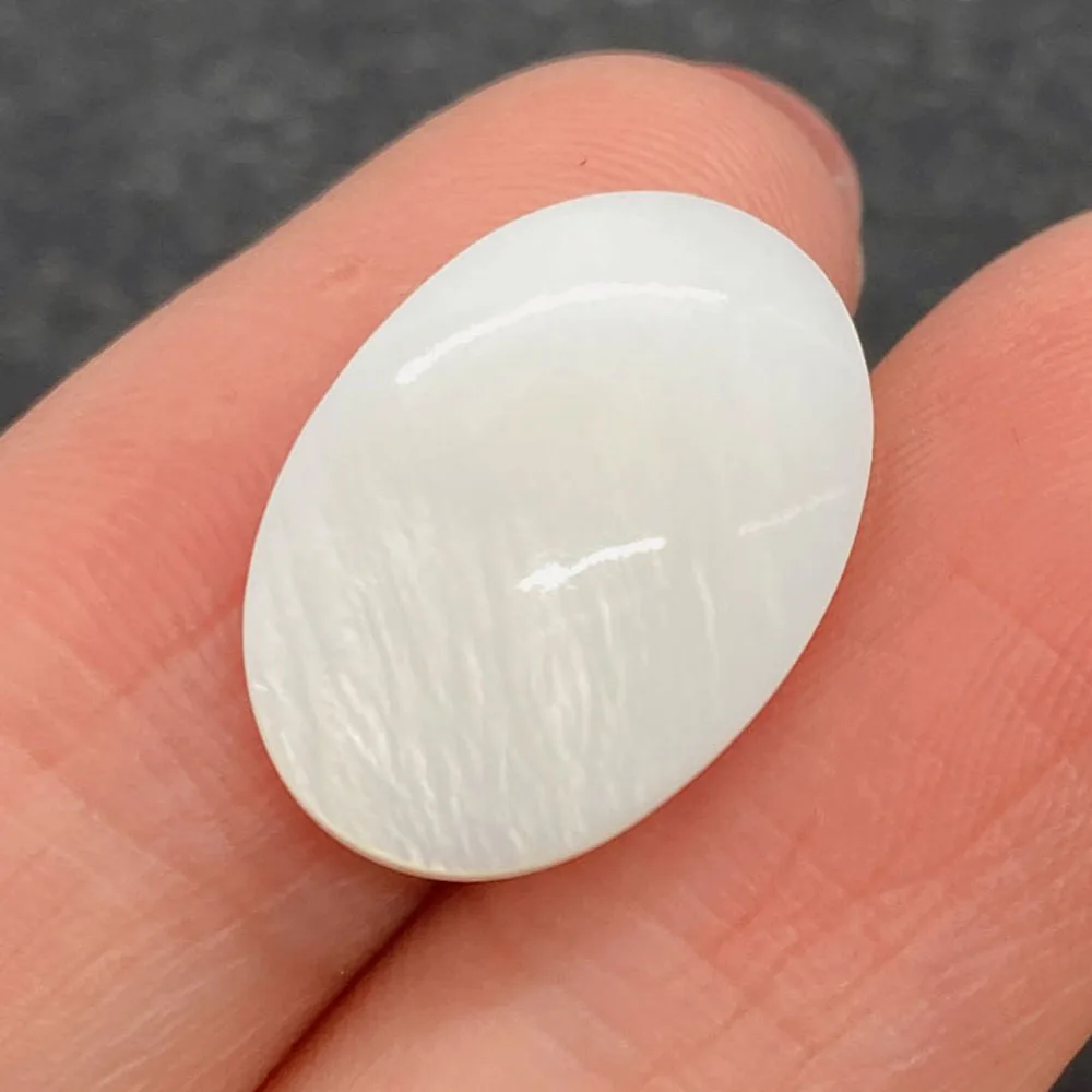 20pcs/pack Shell Cabochons Oval Shape Glaze Ring Face Natural Freshwater Pearl Shell White Color 13x18mm  DIY for Making Rings