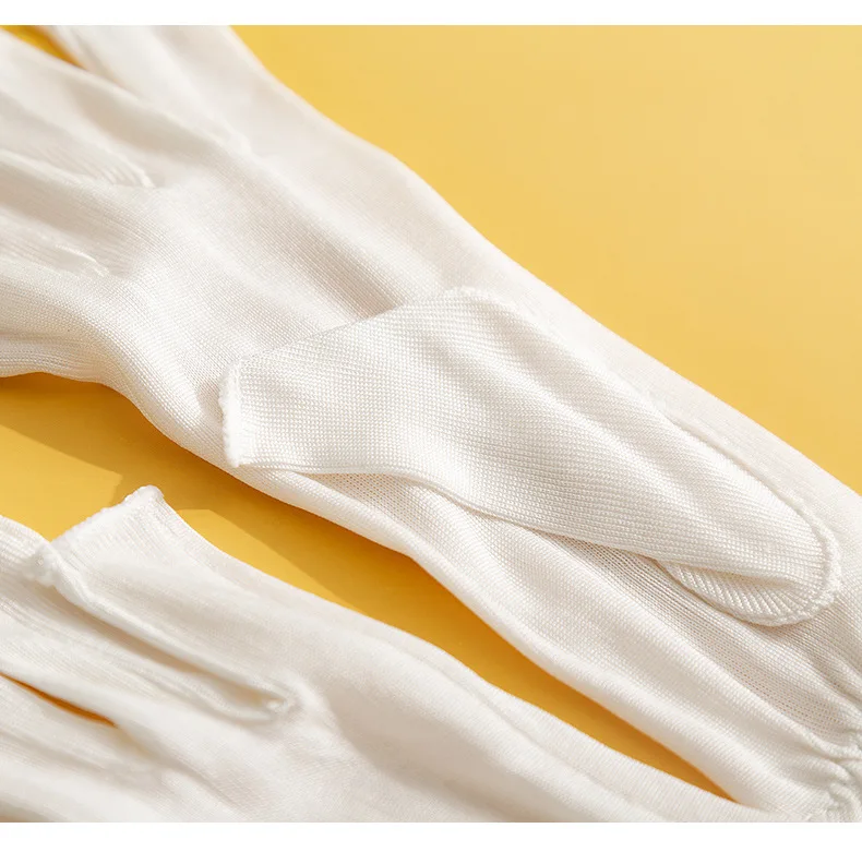 Birdtree, 100%Real Silk Knitted Gloves, Sun Protection Moisturizing, Women Half Finger Gloves, Breathable Skin Friendly A43876QM