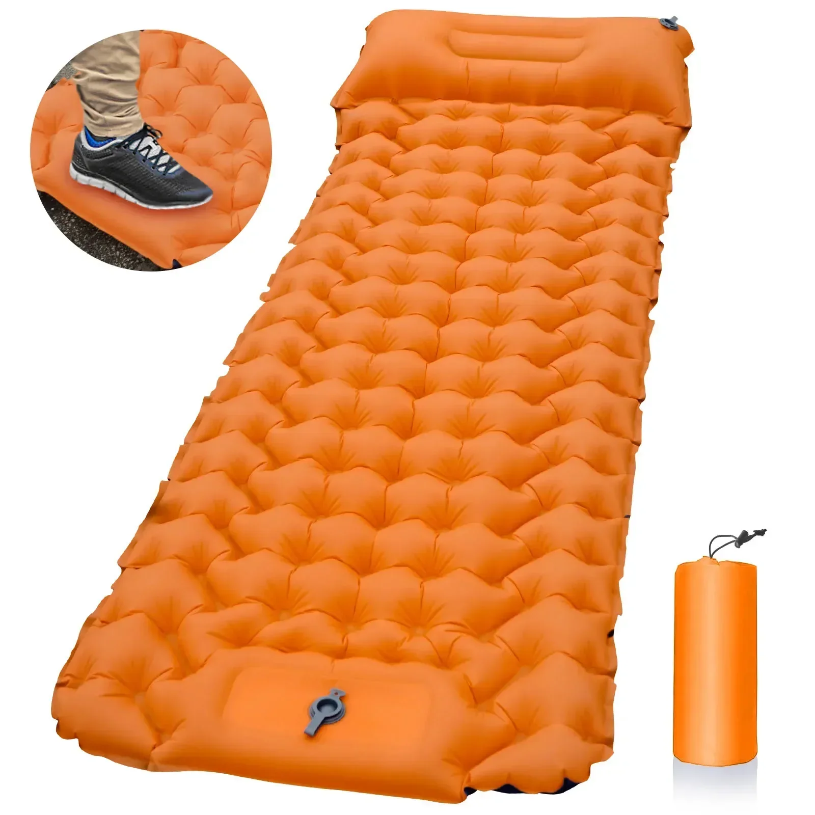 Matelas Gonflable Ultraléger avec Oreillers pour Camping, Lit Pliant Polymères de Voyage, Coussin d'Air, Randonnée, Trekking