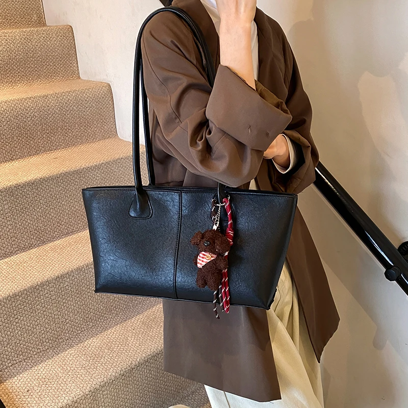 Sac à bandoulière simple grande capacité pour femme, sac à main décontracté, simple et polyvalent, nouvelles notifications Un, automne, hiver, 2024