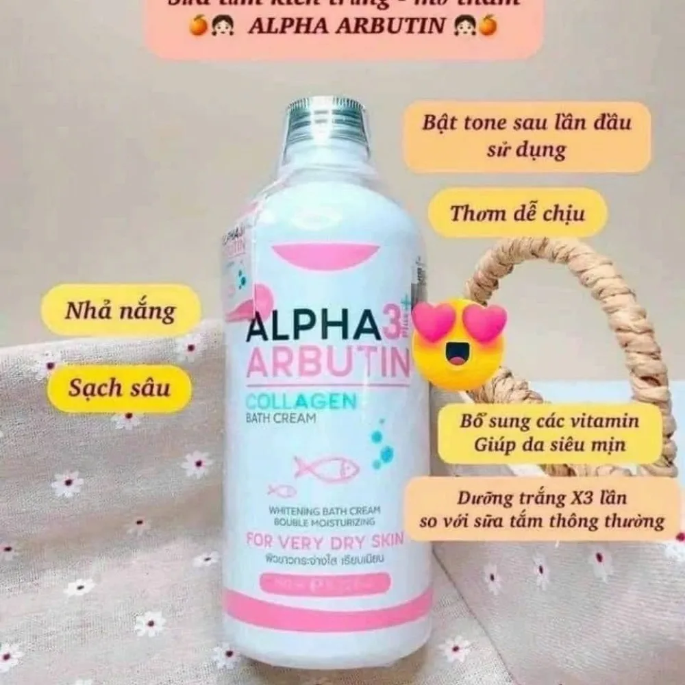 SỮA TẮM DƯỠNG TRẮNG DA Alpha Arbutin 3+ Plus Collagen, trắng hồi và săn chắc hơn. Ngăn chặn Phục đen sạm và không đều màu