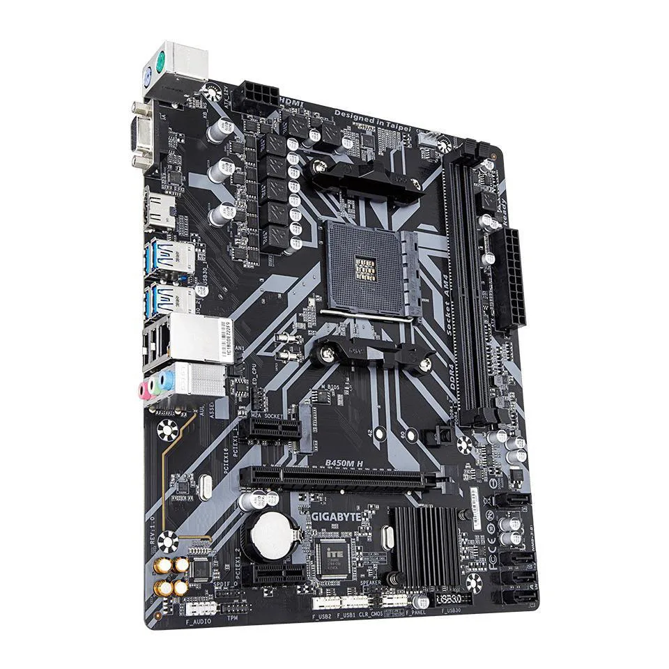 Untuk Gigabit B450M H AM4 AMD B450 Ryzen 5000 series SATA 6 Gb/s Micro ATX AMD DDR4 3600 Motherboard Dual Channel