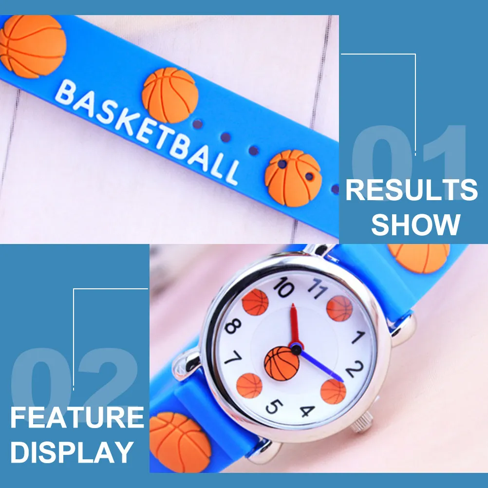 

1Pcs Kids Wrist Watch Boys Cartoon Basketball Pattern Adjustable Creative Digital Watch for Children Reliable Time Learning