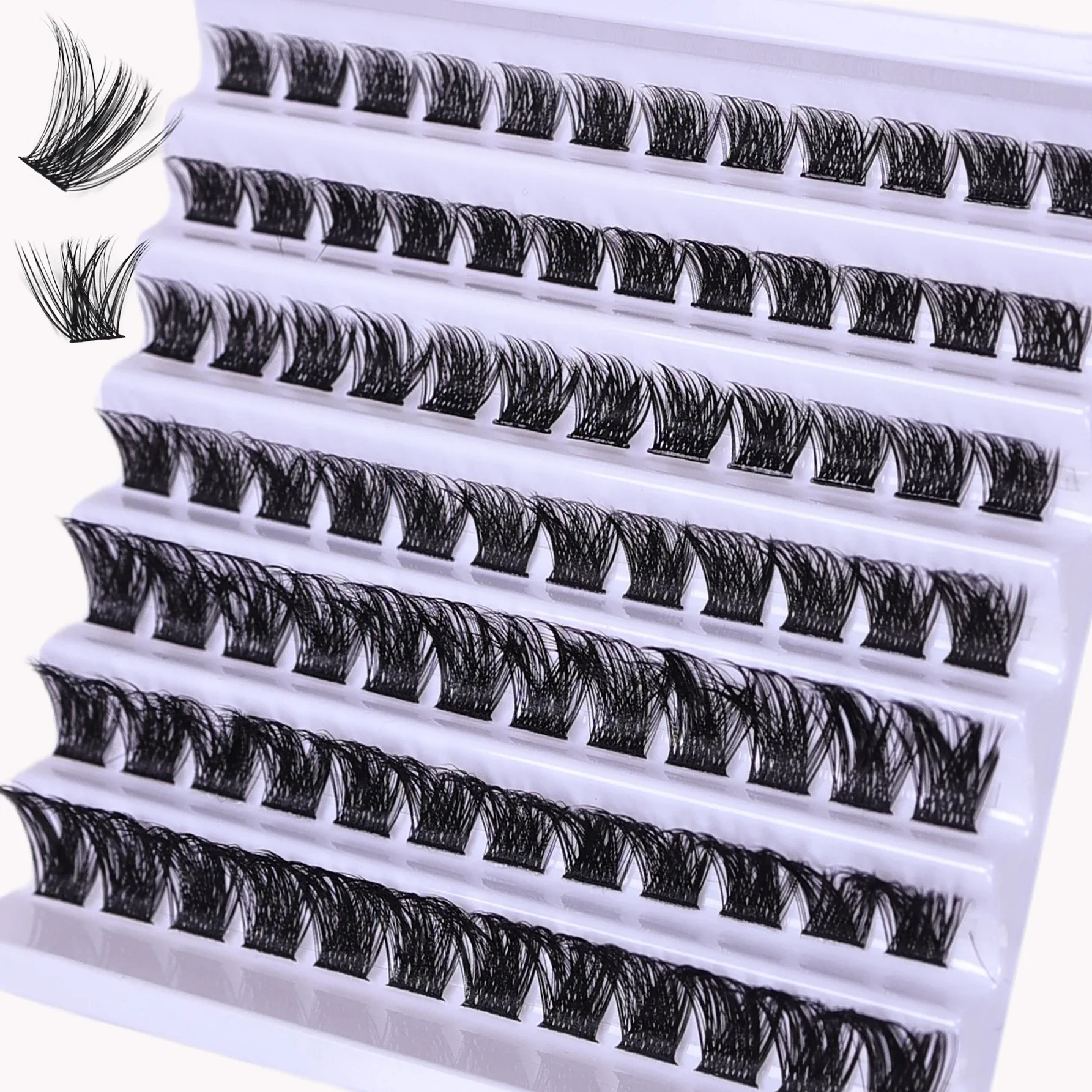 Lash Clusters 84pcs Cluster Lashes 8-16mm Wispy Individual eyelashes  Natural Look Lashes D Curl Fluffy Cluster Lash DIY Eyelash