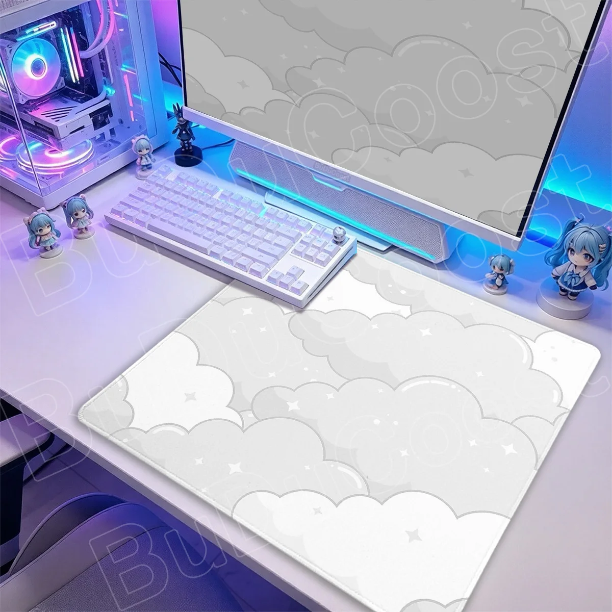 Minimalism Cartoon Table Protector Mat HD Print Pc Gaming Small Rug Yellow Cloud Home Company Durable Laptops Keyboard Mouse Pad